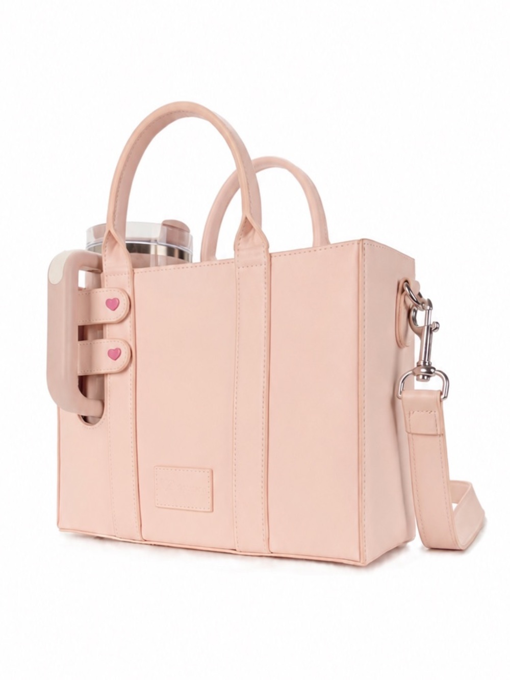 Pink Tote with Cup Holder Stanley Cup Purse Tumbler Purse Tumbler Carrier